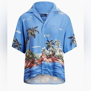 Polo Ralph Lauren Tropical Print Camp Shirt Womens Size 18 Hawaiian NWT $198